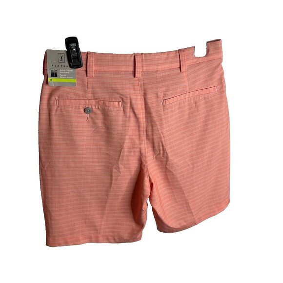 Pga Tour Men's Striped 8" Golf Shorts - Shell Pink Size 36 - Picture 7 of 10